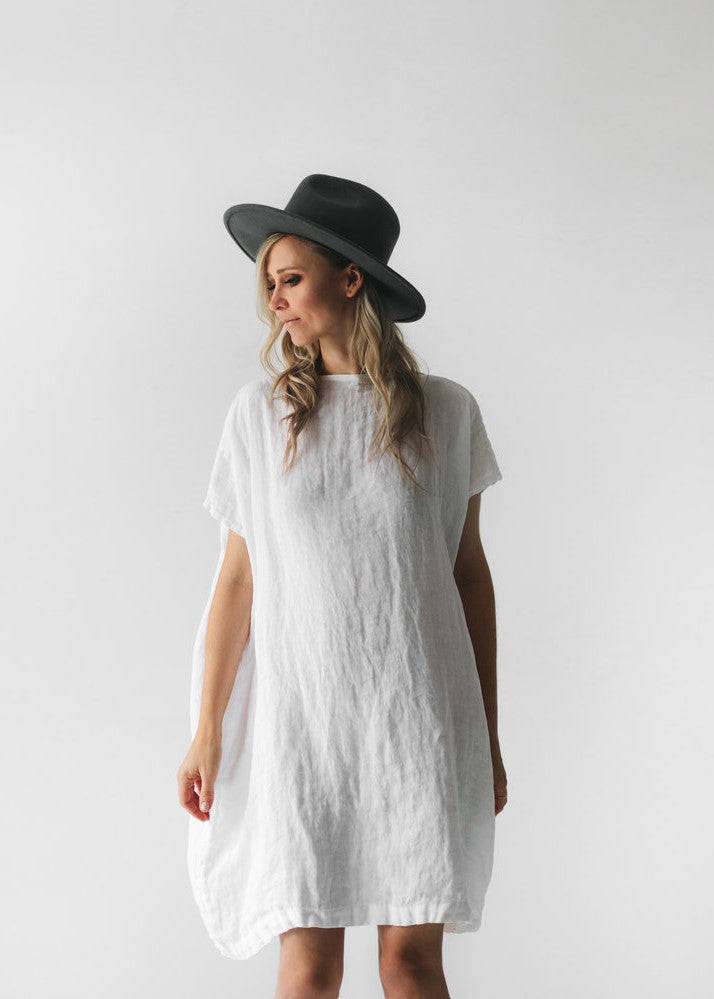 White short clearance linen dress