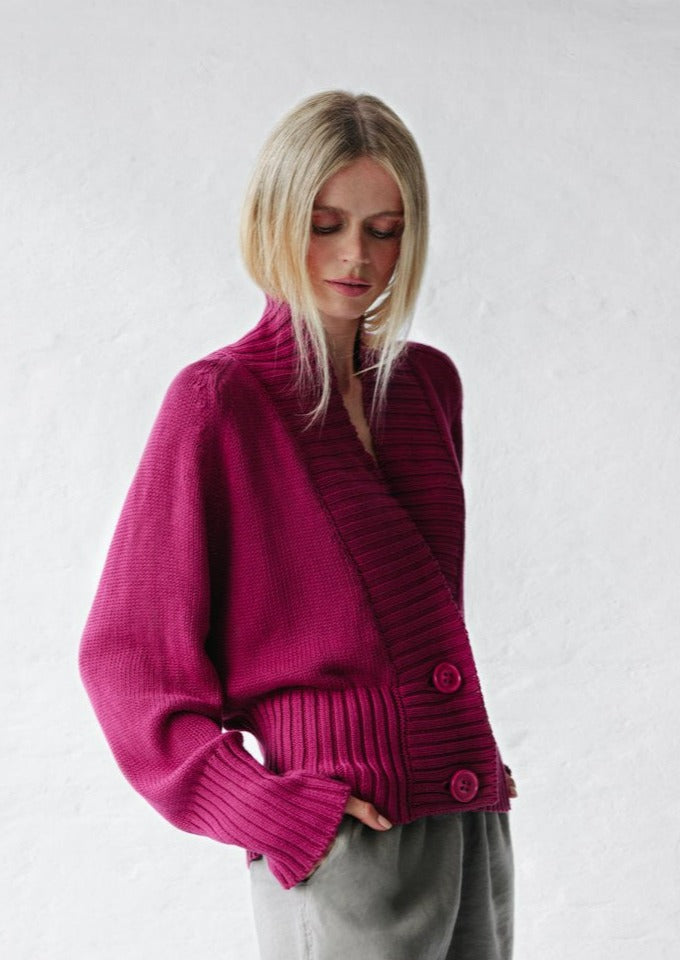 Fuchsia hot sale cardigan sweater