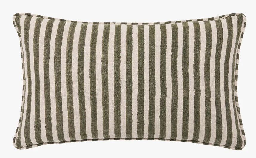 Olive Reversible Linen Cushion