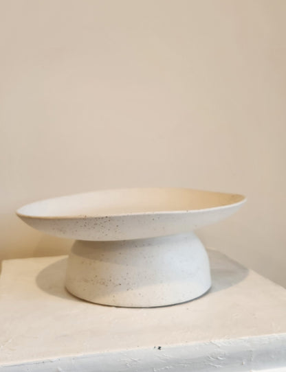 Organic Stoneware Pedestal | Sandy White | 13cm