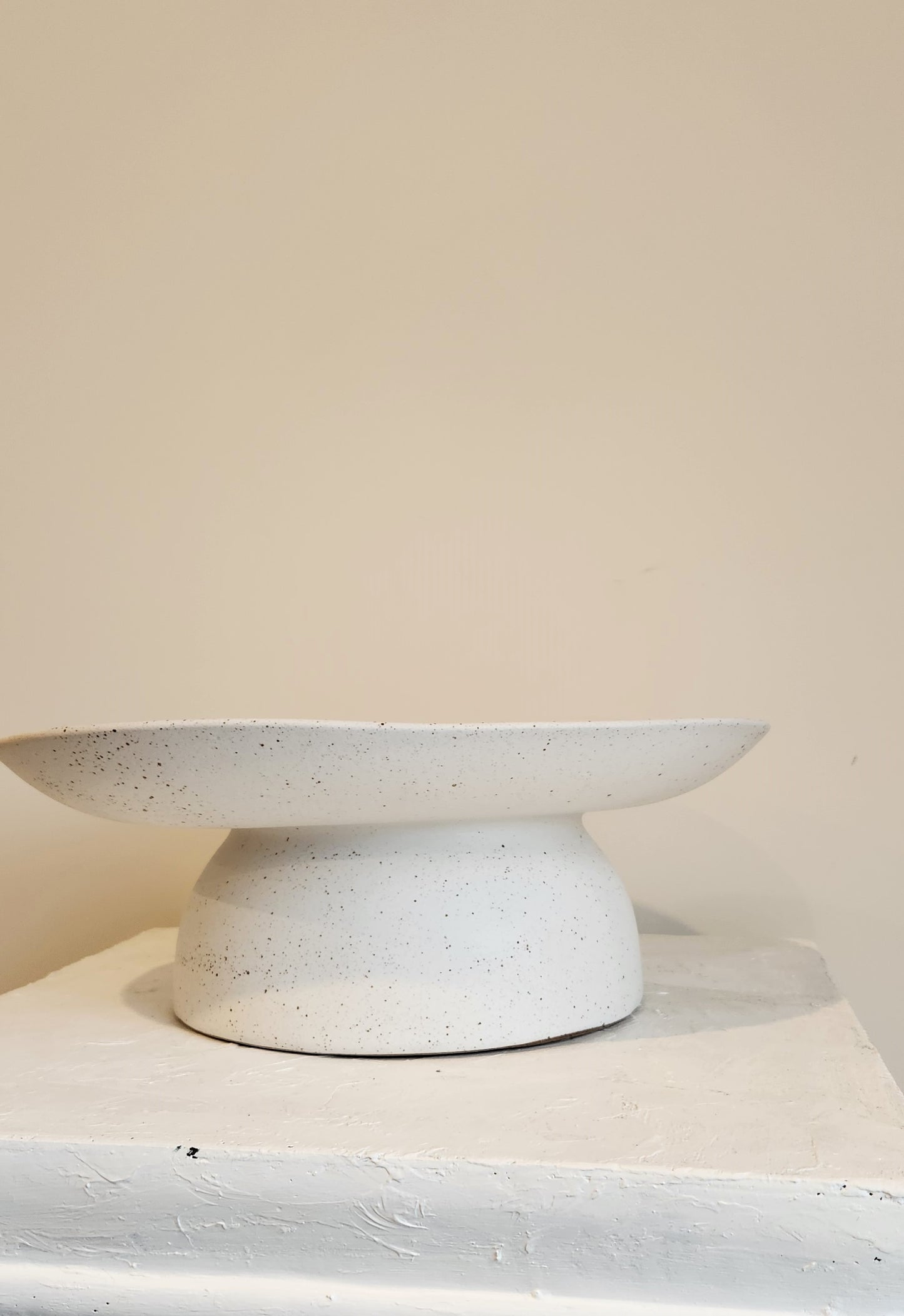 Organic Stoneware Pedestal | Sandy White | 13cm