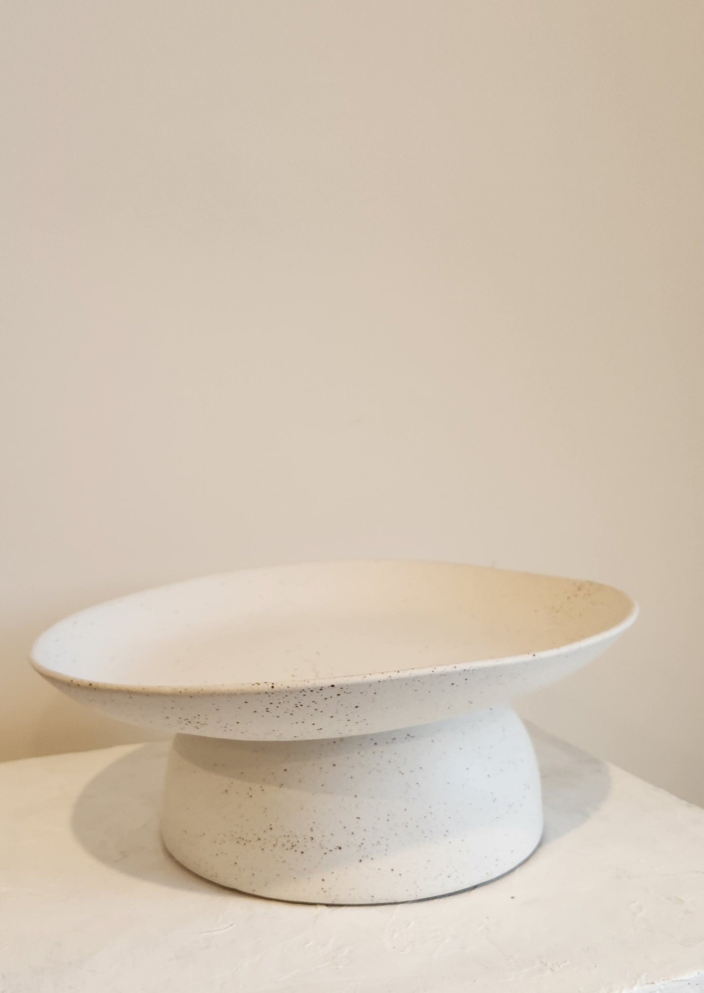 Organic Stoneware Pedestal | Sandy White | 13cm