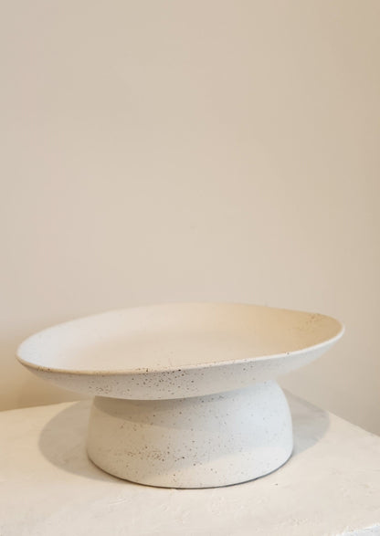 Organic Stoneware Pedestal | Sandy White | 13cm