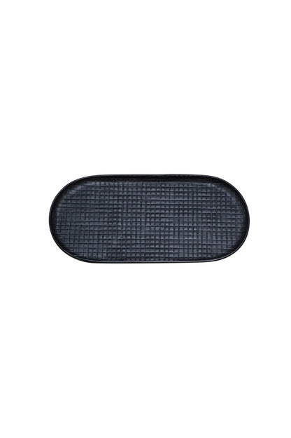 ANKARA Oval Small Tray - Black