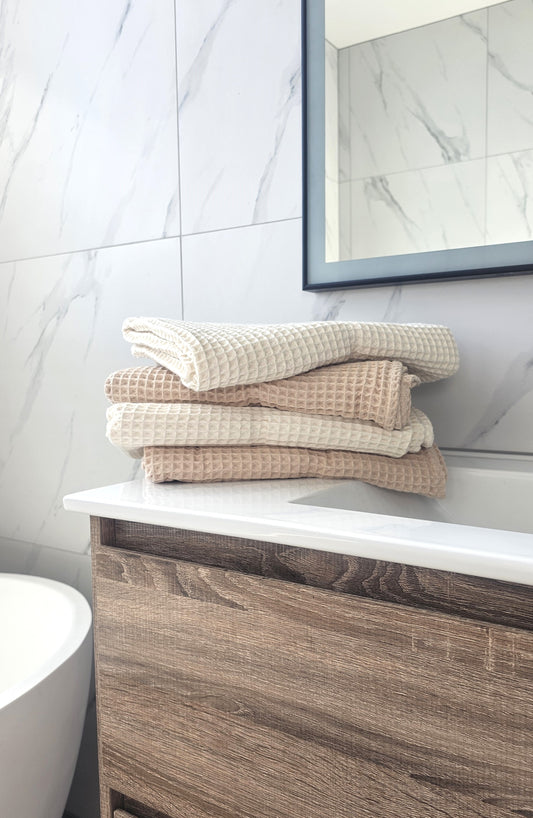 Linen Waffle Towels | Latte