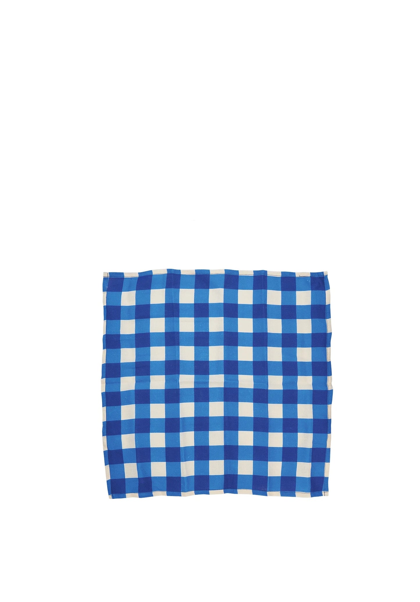 Printed Linen Tablecloth |  Cobalt Check