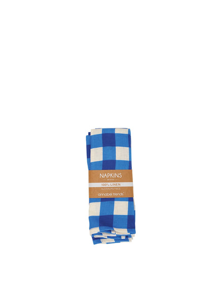 Linen Napkin |  Cobalt Check