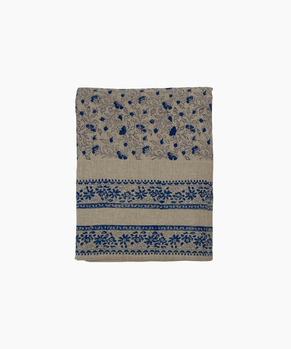 Vintage Linen Tablecloth |  Azure Blue