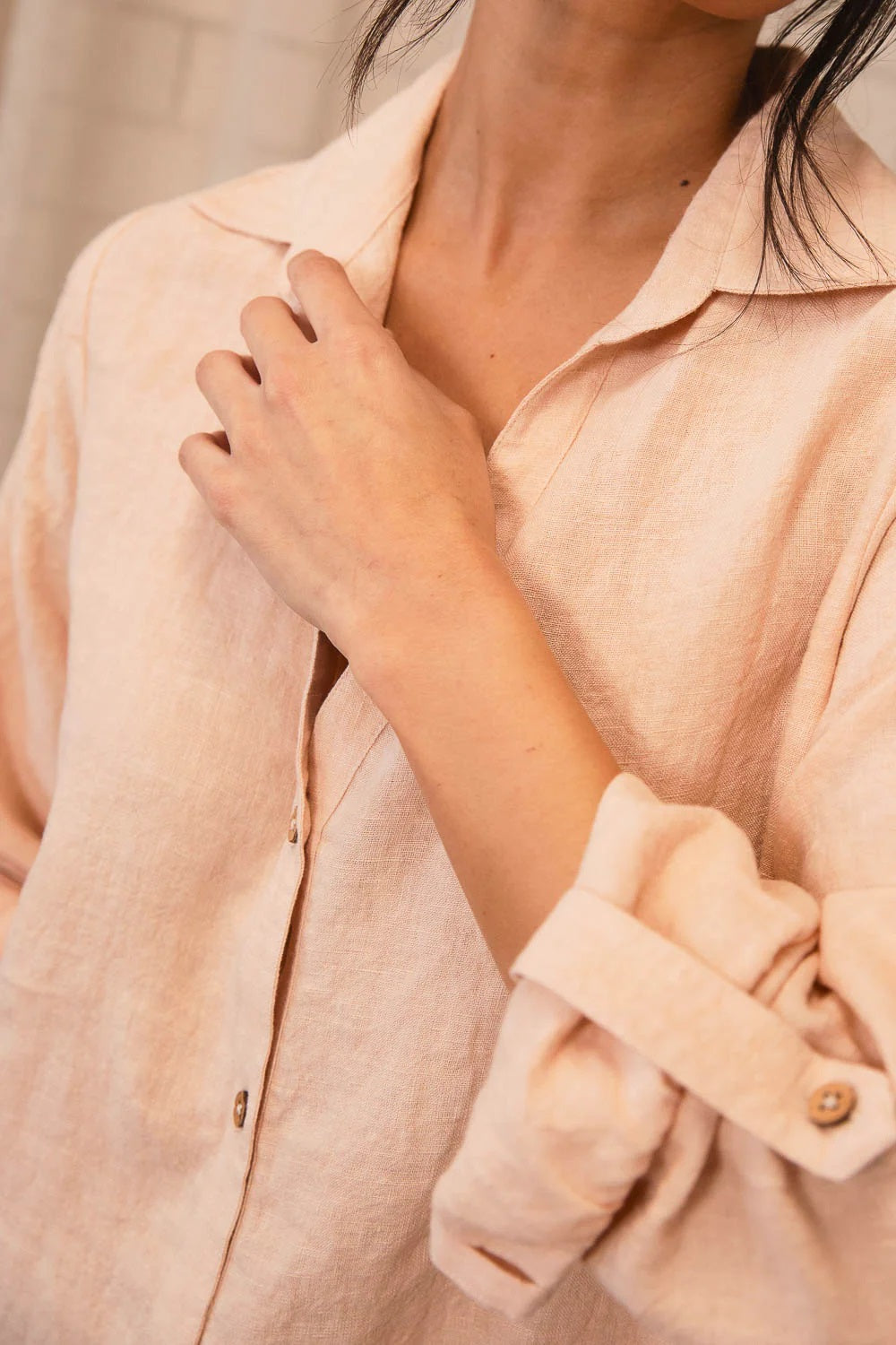 Linen Shirt Dress | Blush