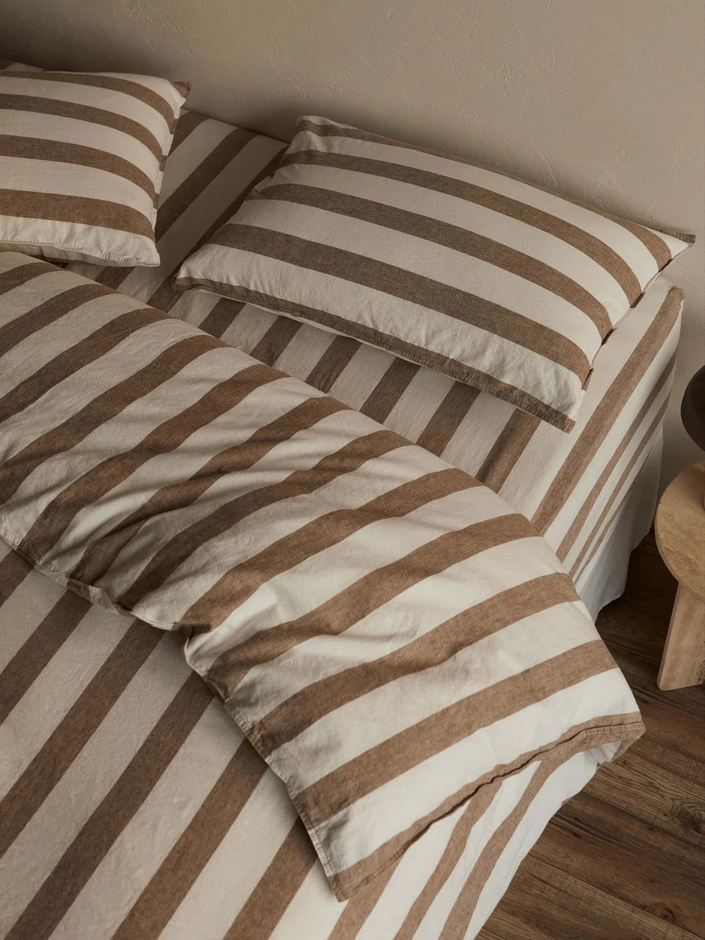 Café Striped Duvet Cover Set