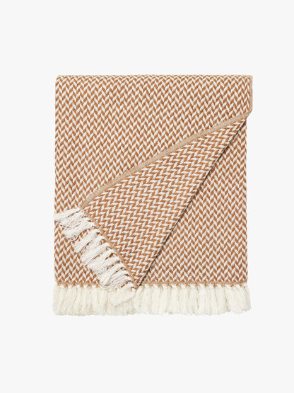 Brulee Herringbone Cashmere Throw