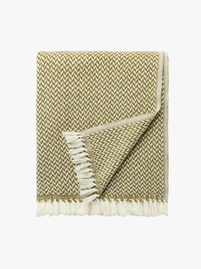 Wasabi Herringbone Cashmere Throw