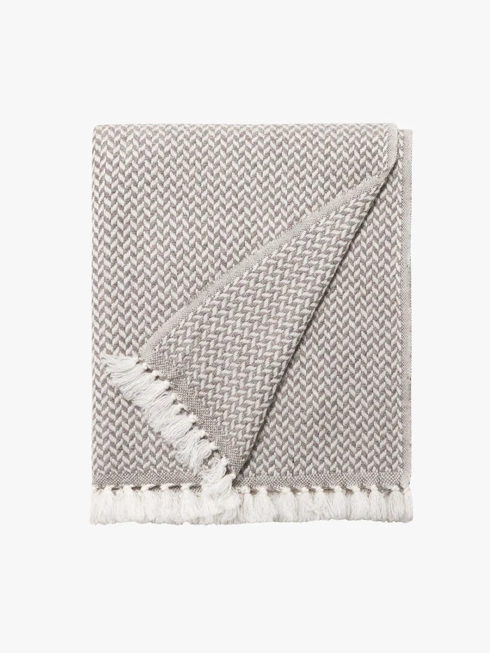 Nutmeg Herringbone Cashmere Throw