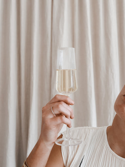 Ribbed champagne Glass