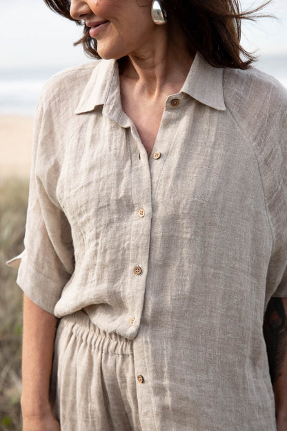 Gauze Linen Shirt | Natural