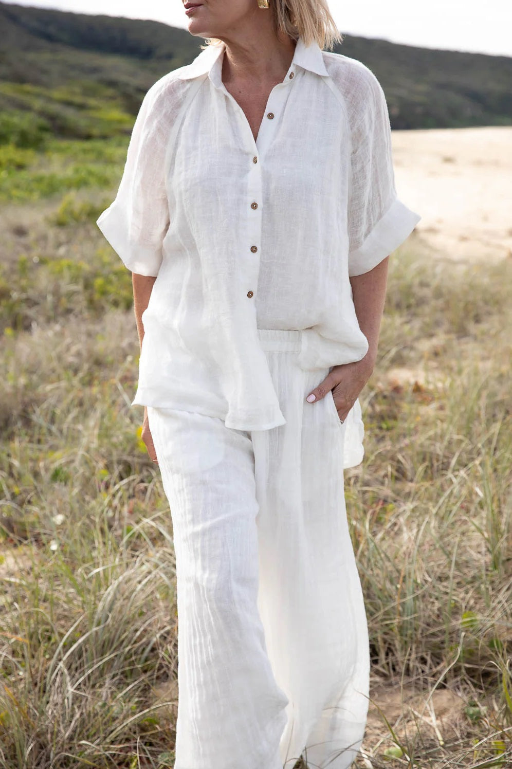 Gauze Linen Shirt | White