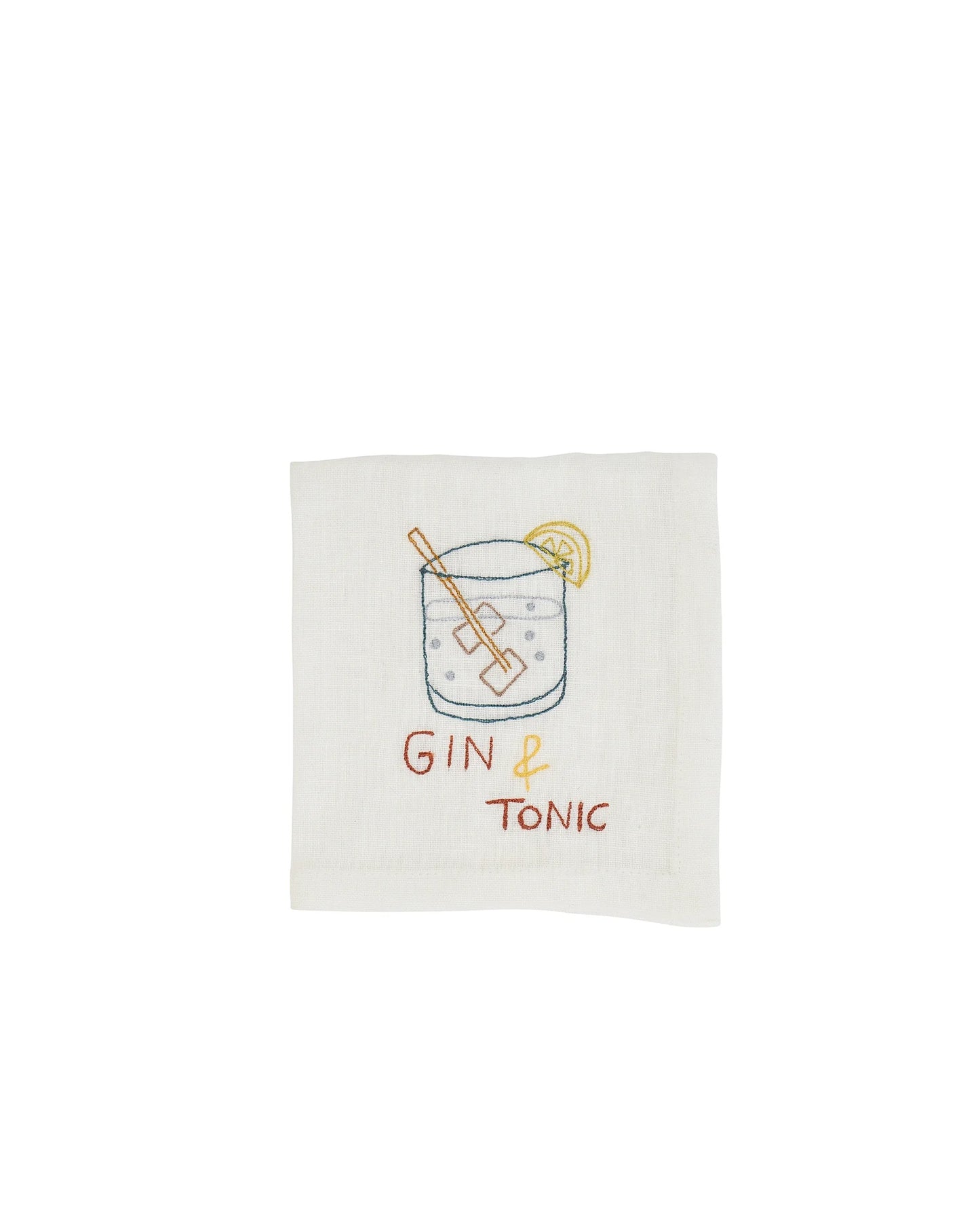 Embroidered Napkin - Gin & Tonic