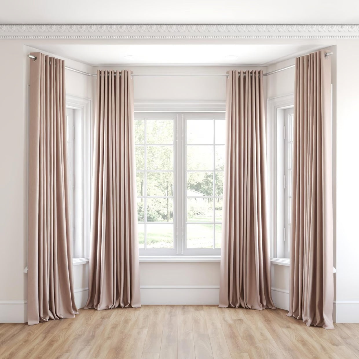 Glamour Cotton Twill Readymade Curtains | Petal