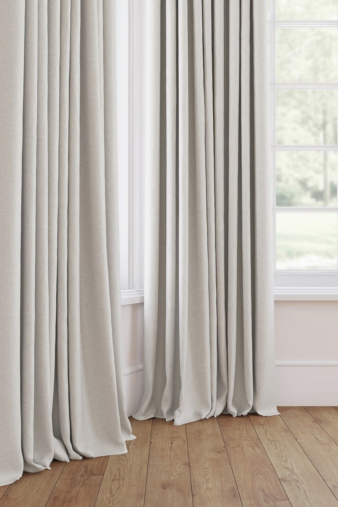 Glamour Cotton Twill Readymade Curtains | Putty