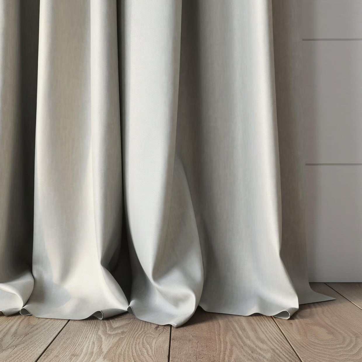 Glamour Cotton Twill Readymade Curtains | Putty