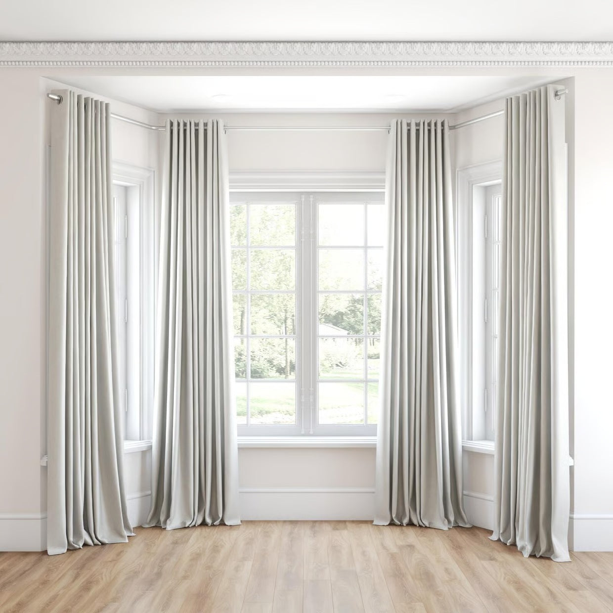 Glamour Cotton Twill Readymade Curtains | Putty