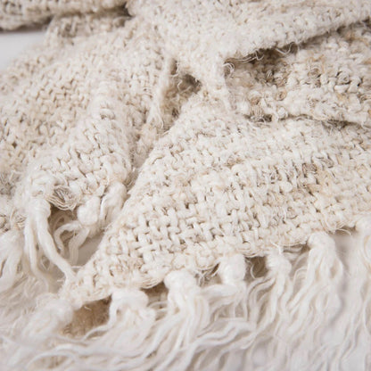 Hand Woven Linen Wabi Throw | Ivory