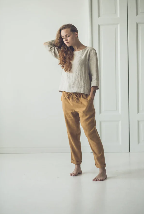 Linen Pants | Mustard