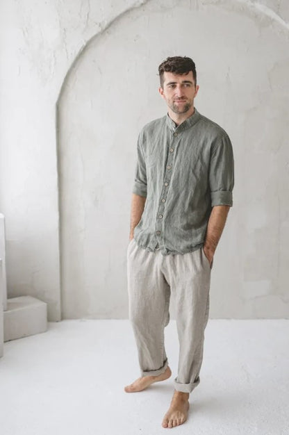 Men's Classic Linen Pants | Natural