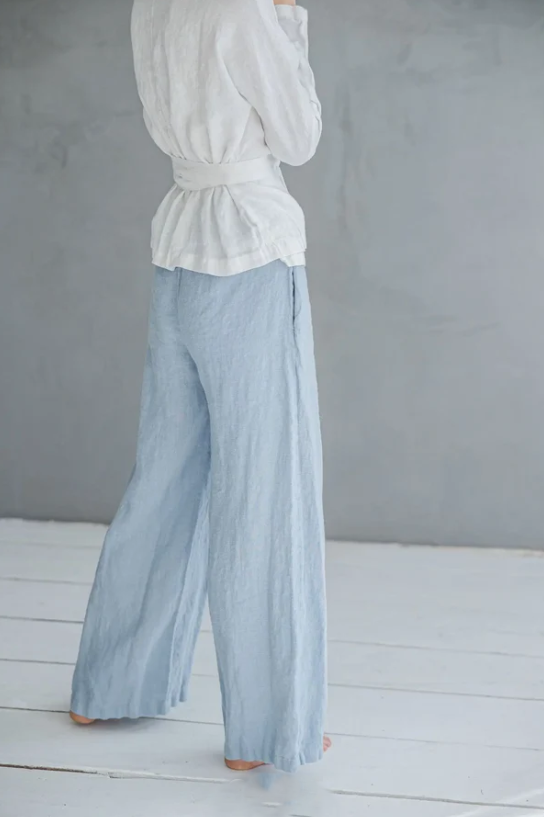 Wide-leg Summer Pants | Glacier