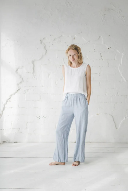 Wide-leg Summer Pants | Glacier