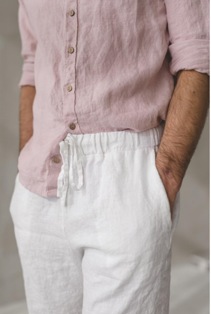 Men's Classic Linen Shorts | White