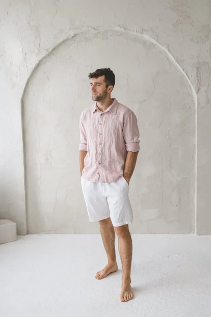 Men's Classic Linen Shorts | White