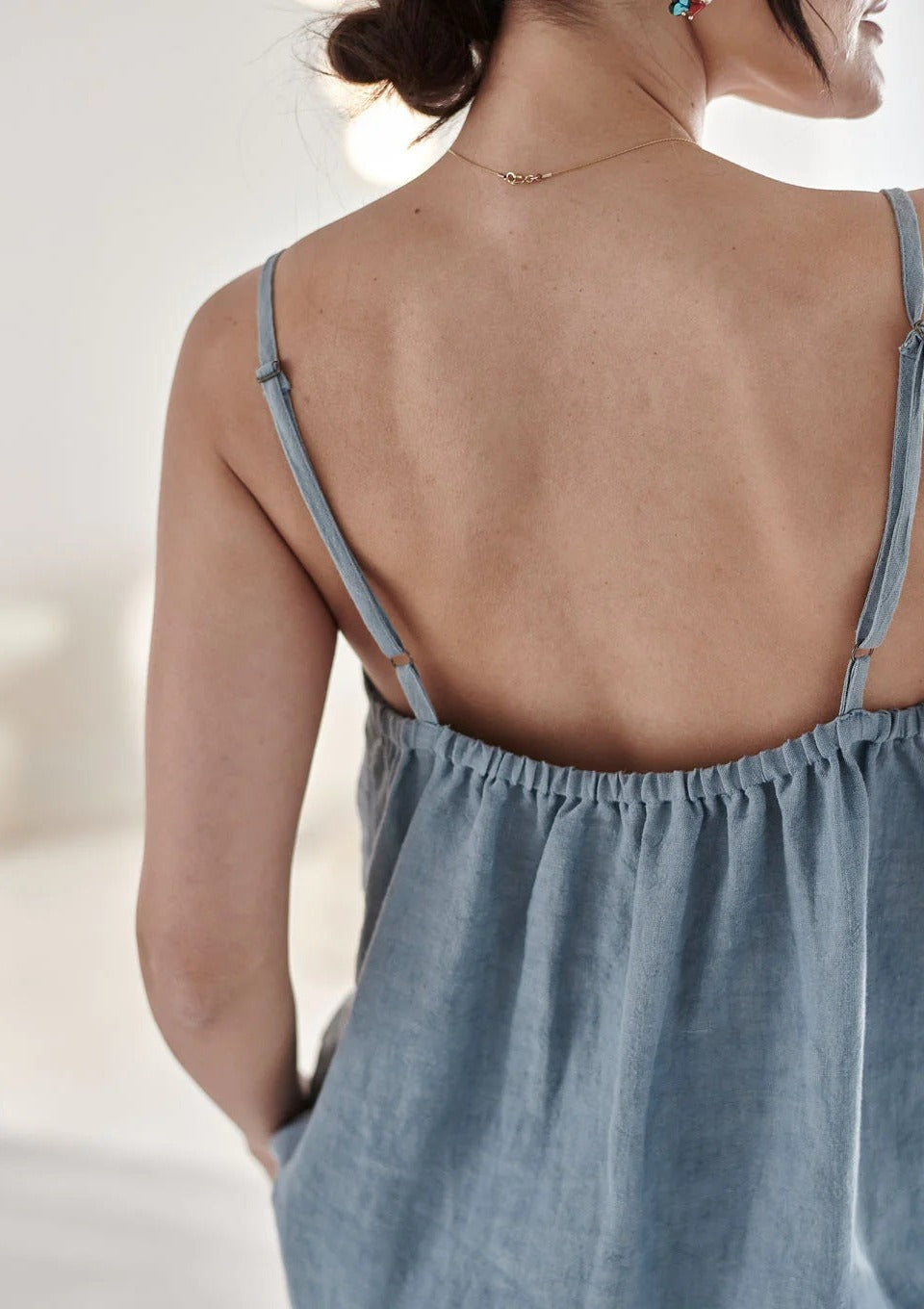 Loungewear Linen Cami | Blue