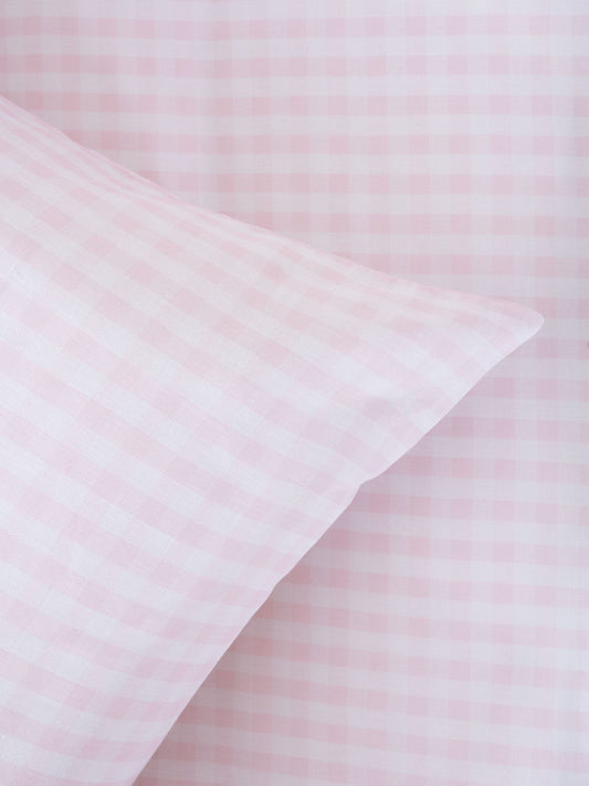 GINGHAM Flat Sheet | Double - Blush