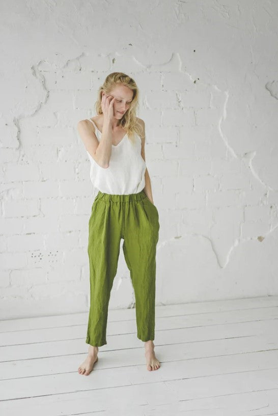 Linen Pants | Moss