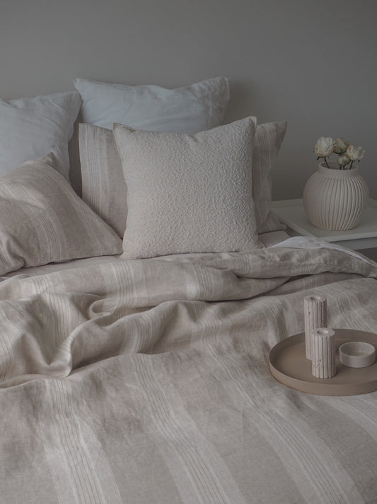 Linen Duvet Cover Set | Stripe | Made in New Zealand