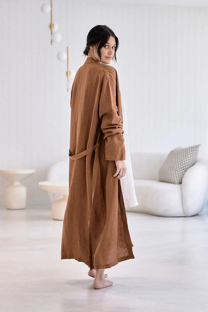 Linen Robe  | Nutmeg