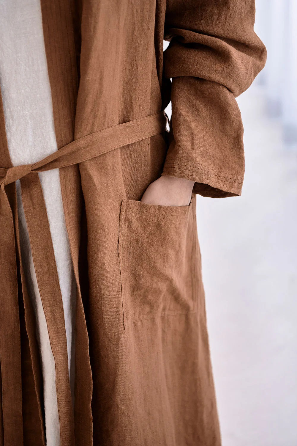 Linen Robe  | Nutmeg