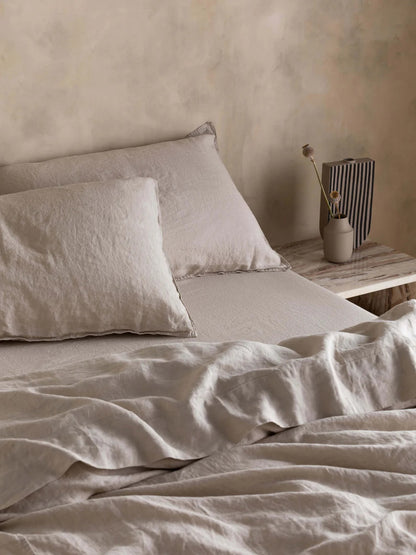 Organic French Linen Pillowcases | Oatmeal