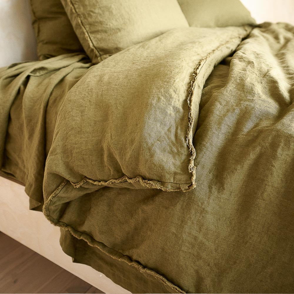 French Linen Duvet Cover | Moss - OEKO-TEX certified