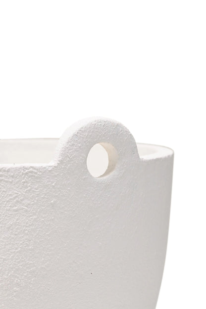 Rene Handled Planter - White