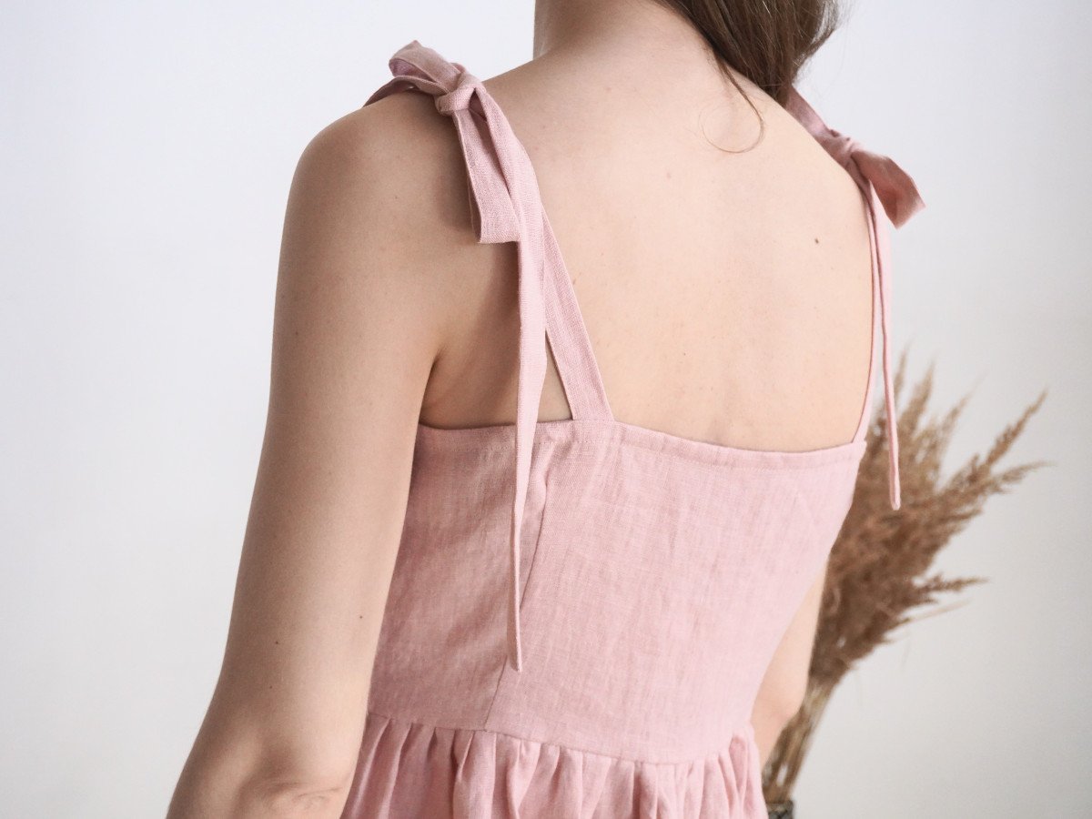 Linen Sun dress in Dusty rose