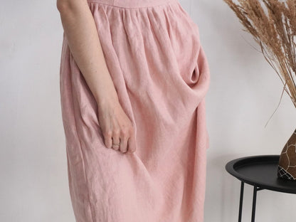 Linen Sun dress in Dusty rose