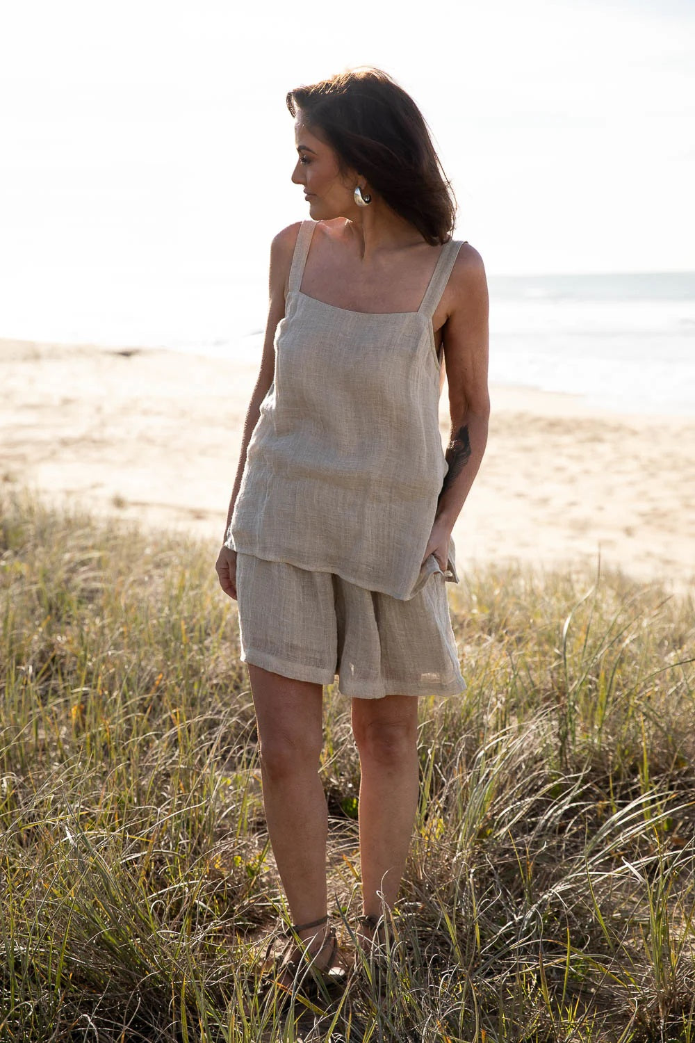 Gauze Linen Shorts | Natural