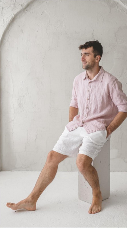 Men's Classic Linen Shorts | White