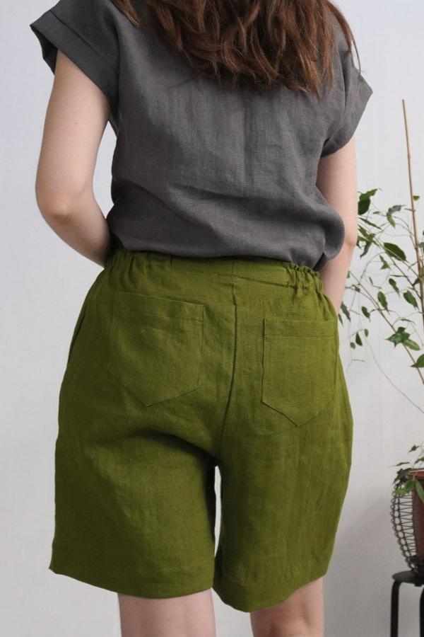 Linen Shorts | Moss