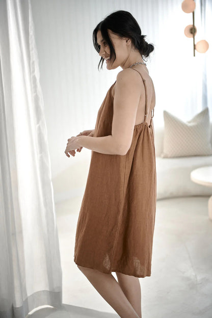 Loungewear Linen Slip | Nutmeg