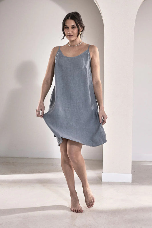 Loungewear Linen Slip | Blue