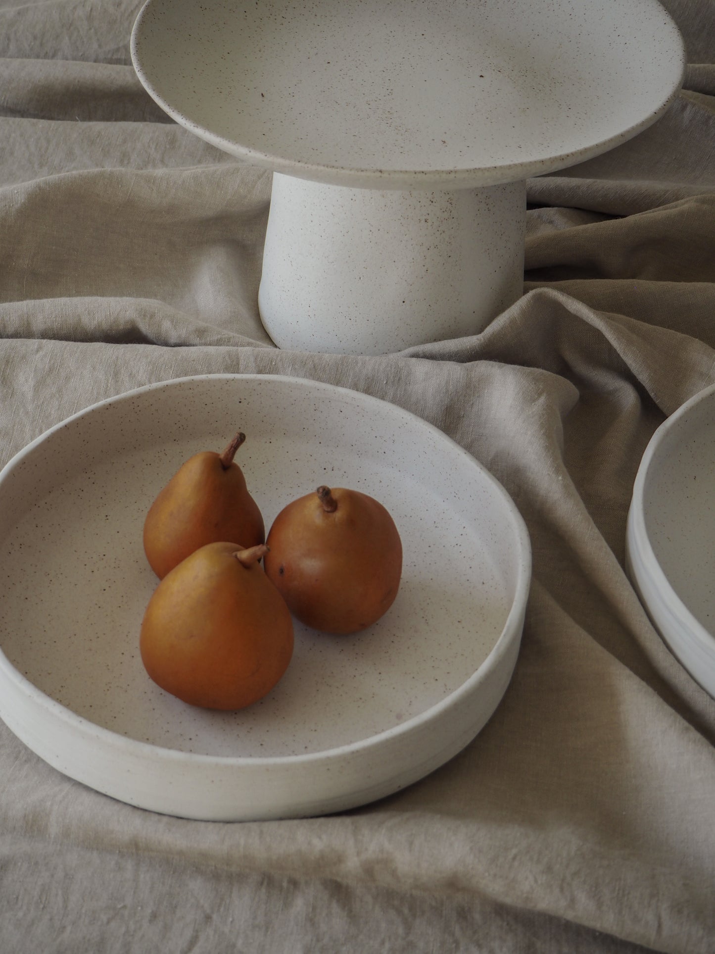 Organic Stoneware platter | Sandy White | 34cm