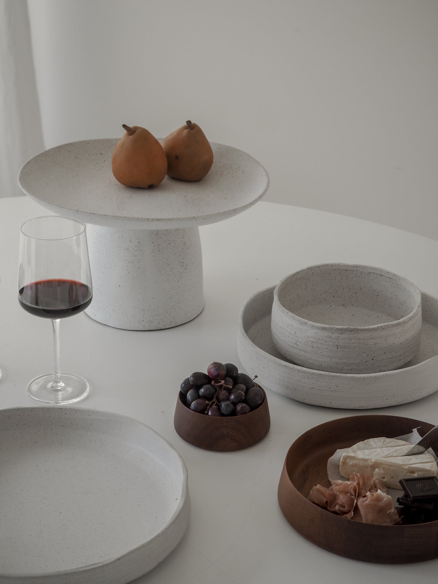 Organic Stoneware Pedestal | Sandy White | 13cm